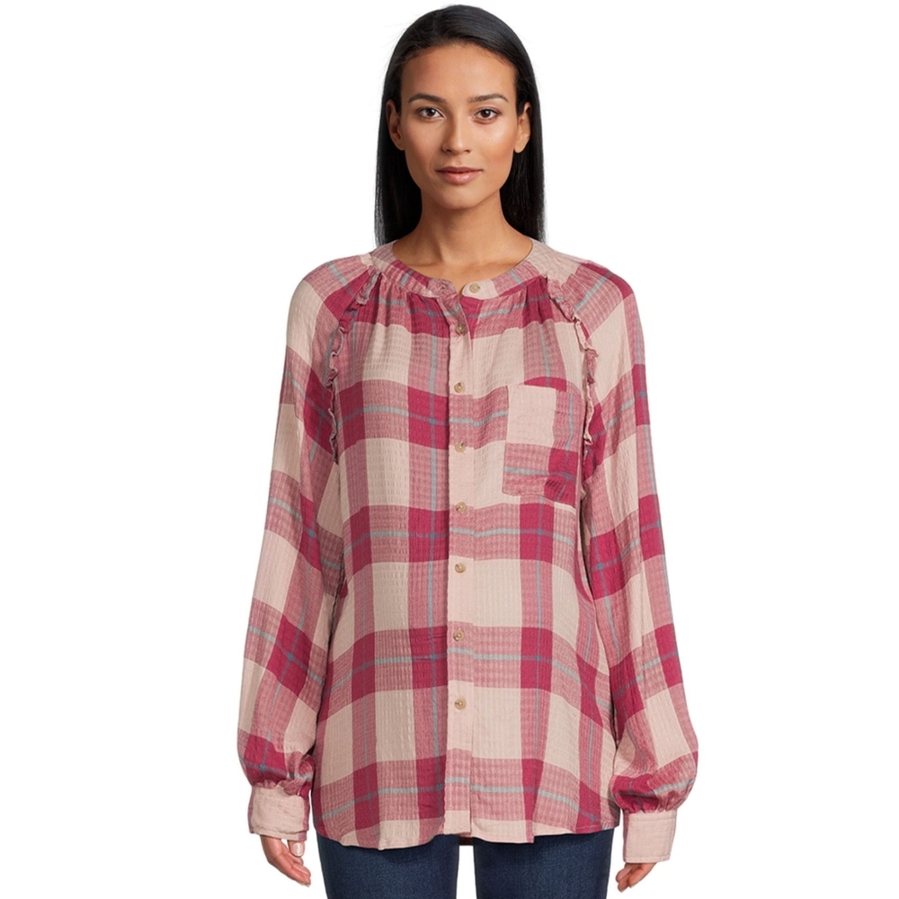 Maternity‎ Button Front Shirt Long Sleeves